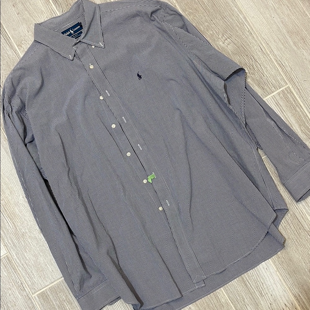 Polo by Ralph Lauren Blue and White Casual Button Down Shirt